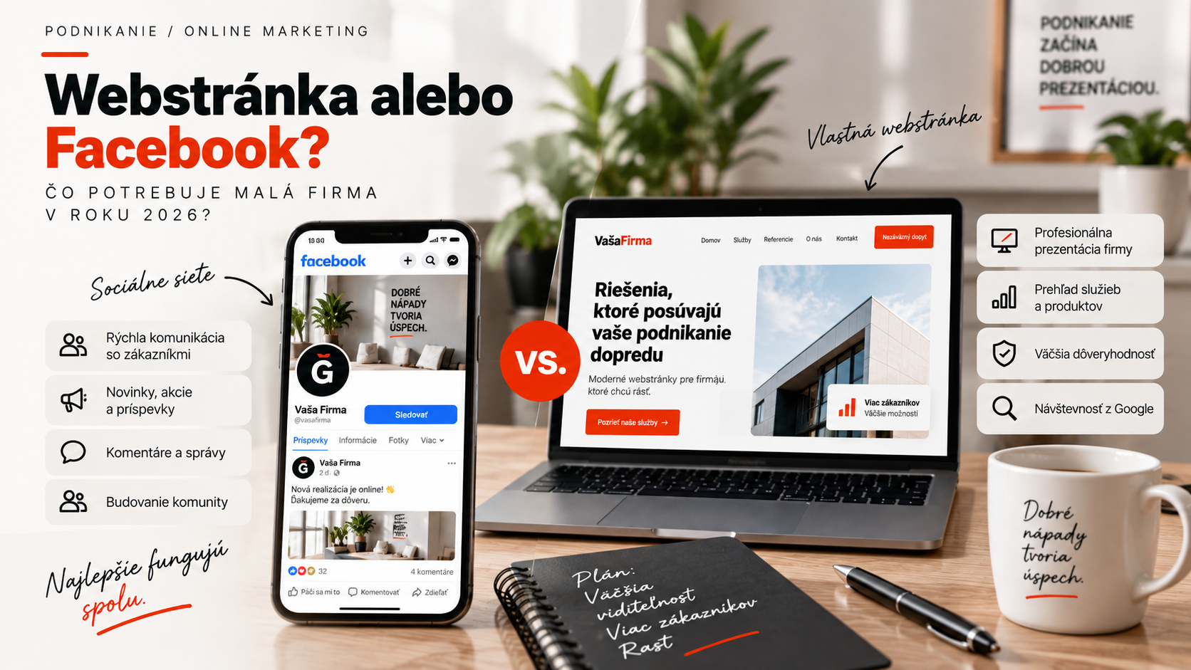 Webstránka alebo Facebook? Čo potrebuje malá firma | GrafickyWEB
