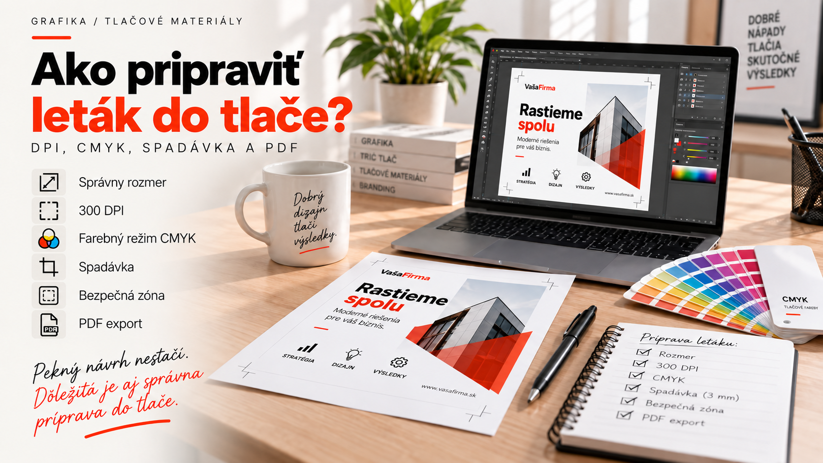 Ako pripraviť leták do tlače: DPI, CMYK, spadávka a PDF